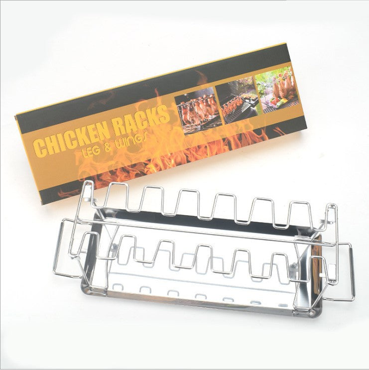 Trailblazer BBQ Rack 14-Slot Stainless Steel Masterpiece product box with rack and tray