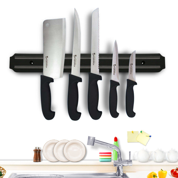 Epic Expedition Magnetic Kitchen Shelf Knife Holder holding knives while mounted on kitchen wall above sink